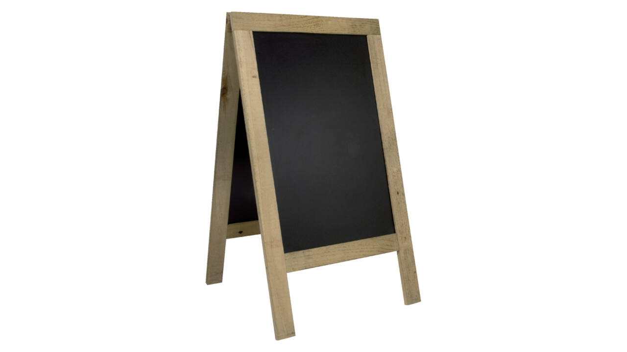 Stoepbord Securit 720x1310x40mm steigerhout