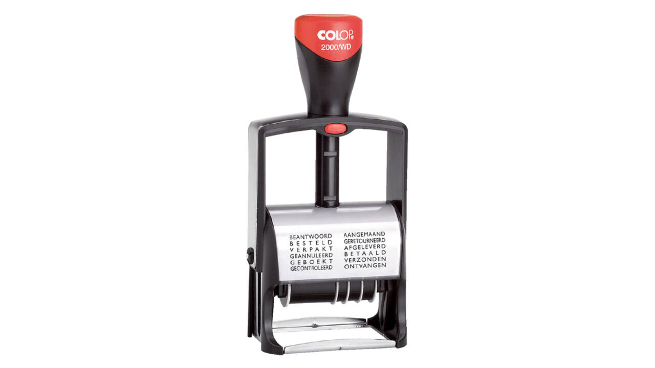 Woord-datumstempel Colop Heavy Duty 2000/WD Classic Line 12 teksten