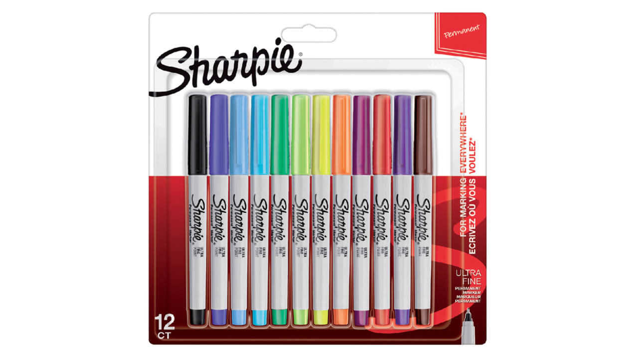 Viltstift Sharpie rond ultra fine fun assorti blister à 12 stuks