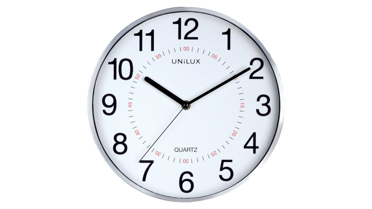 Wandklok Unilux Aria Ø 28.5cm zilvergrijs/wit