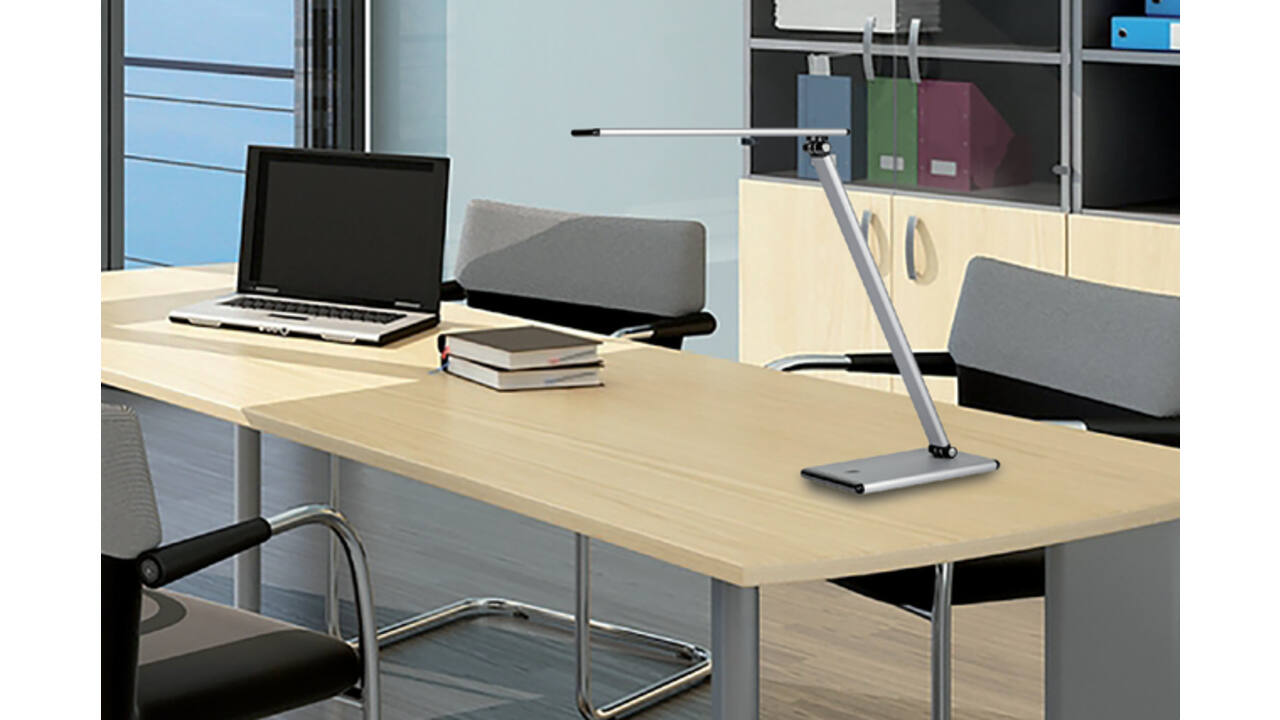 Bureaulamp Unilux Terra led aluminium grijs