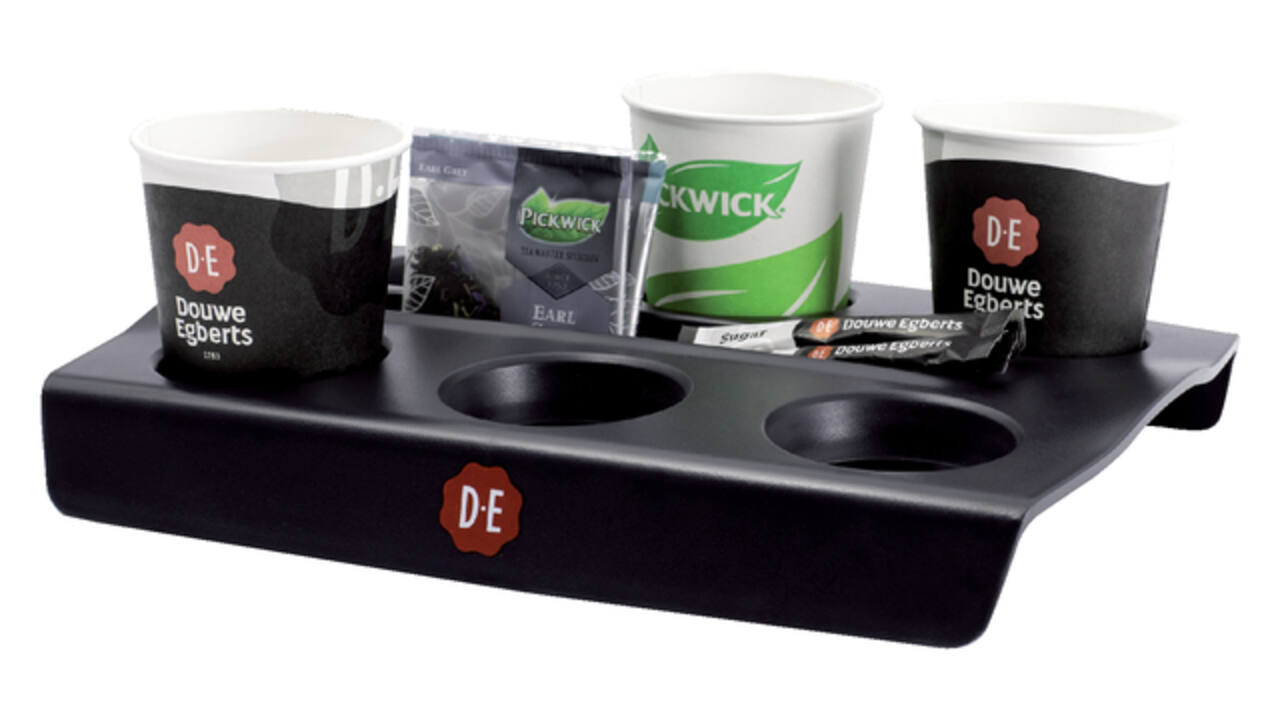 Bekerplateau Douwe Egberts voor 6 bekers zwart
