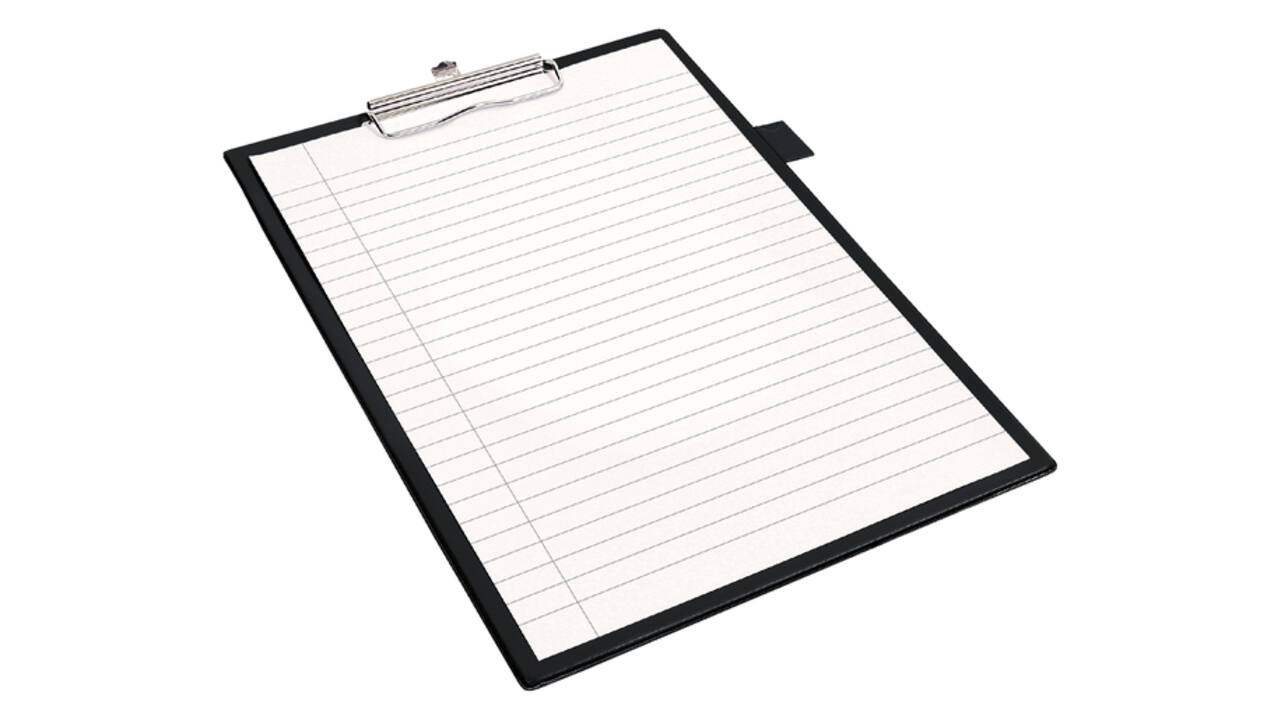 Klembord Quantore A4 staand PVC zwart met 100mm klem + penlus