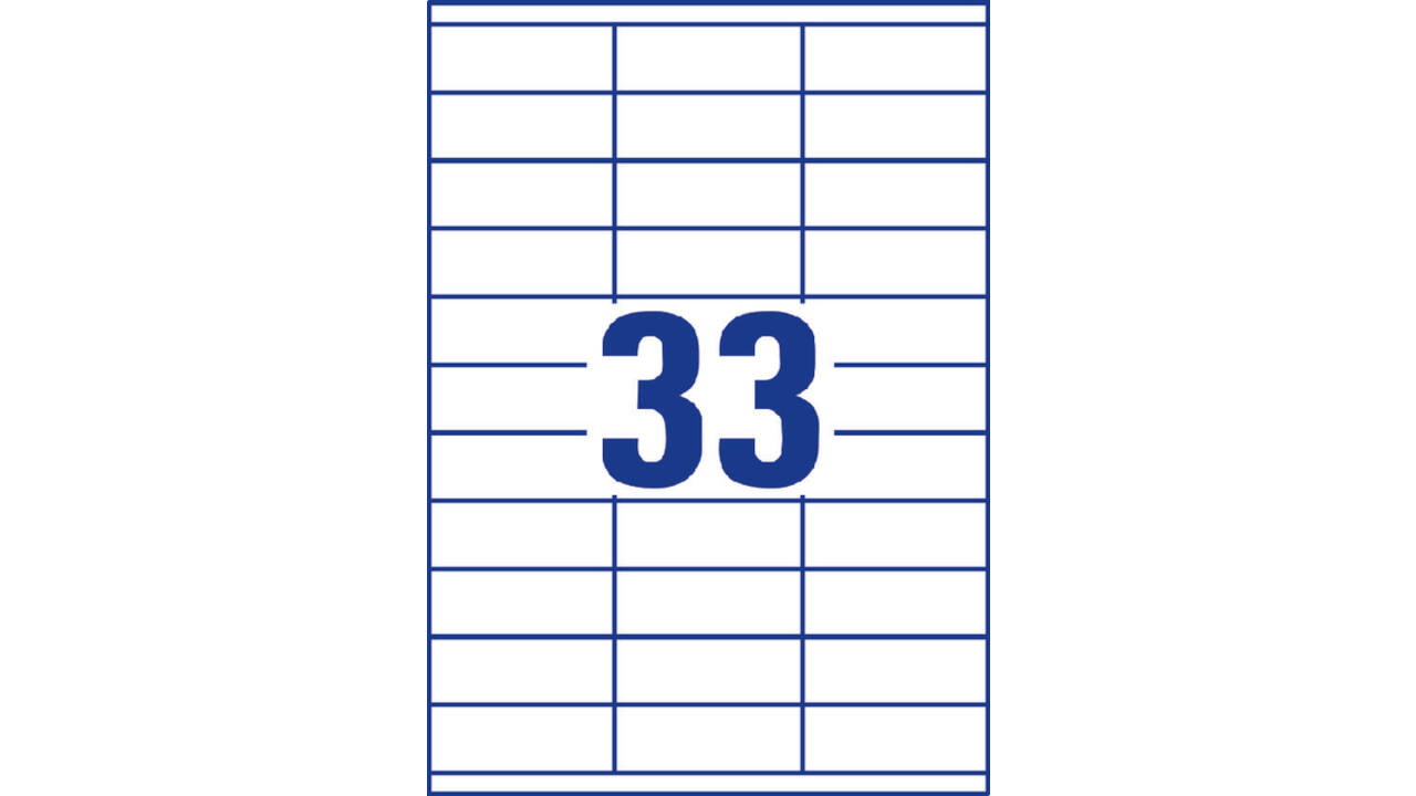 Etiket Avery 3421 70x25.4mm wit 3300 stuks