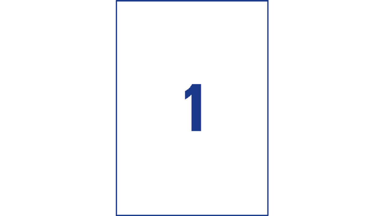 Etiket Avery 3478 210x297mm A4 wit 100 stuks
