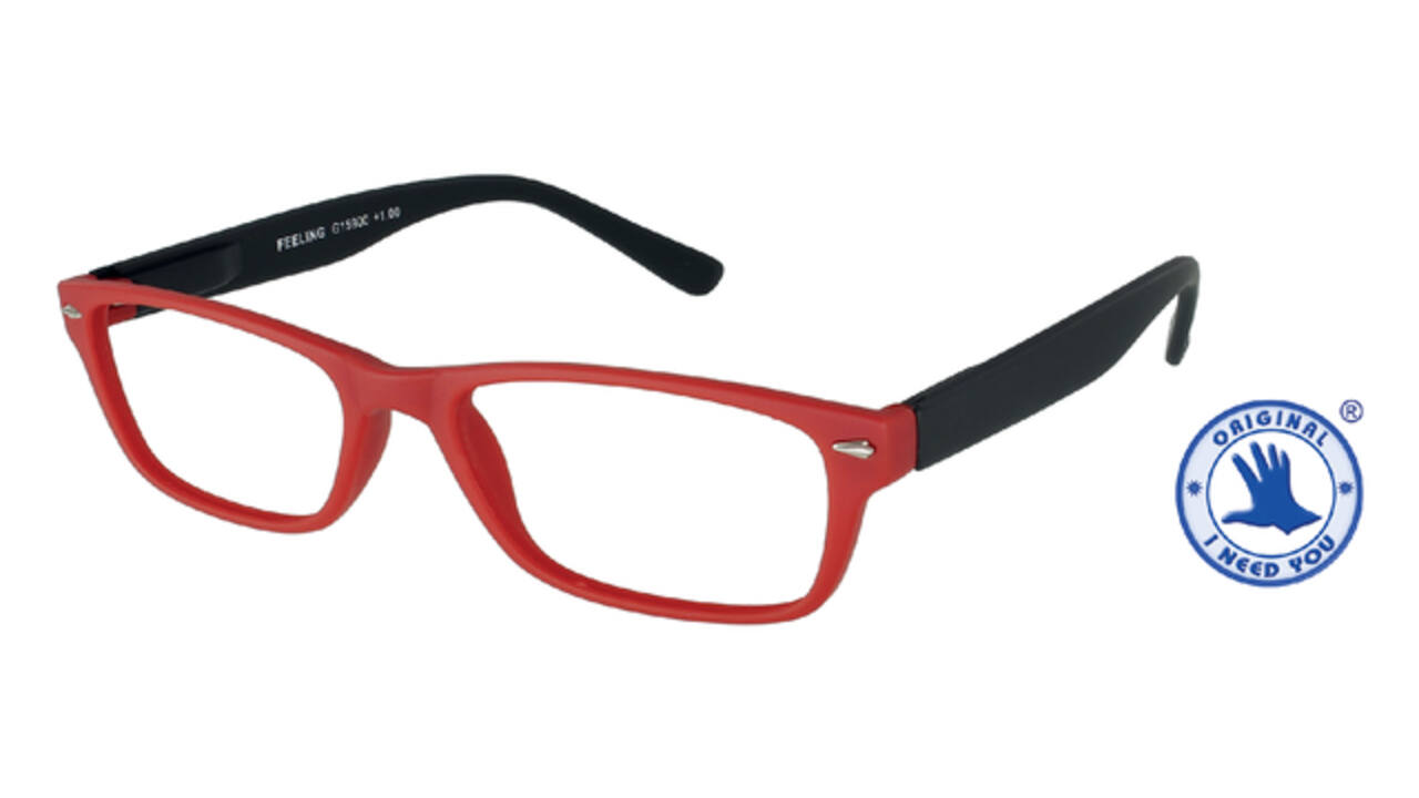 Leesbril I Need You +2.00 dpt Feeling rood-zwart