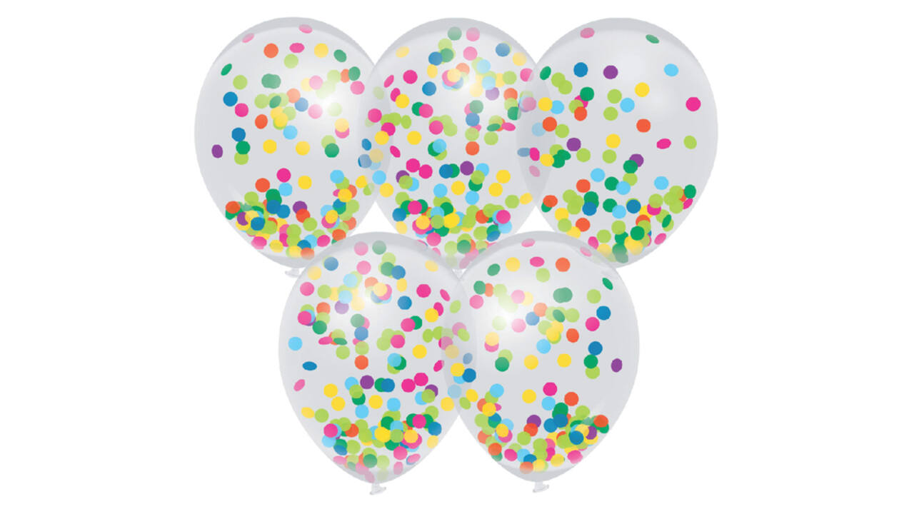 Confetti ballonnen 5 stuks
