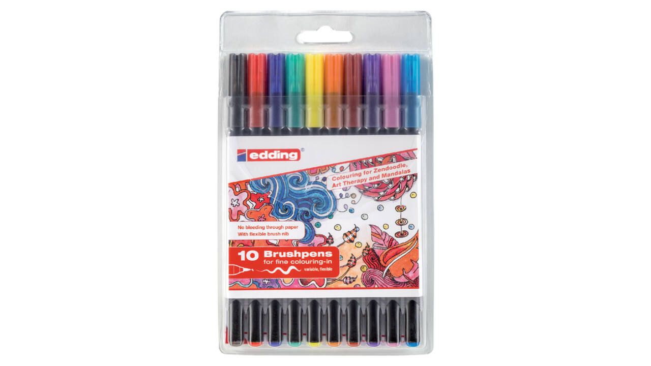 Brushpen edding 1340 assorti etui à 10 stuks