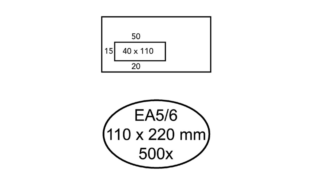 Envelop Quantore 110x220mm venster 4x11cm links zelfklevend 500 stuks