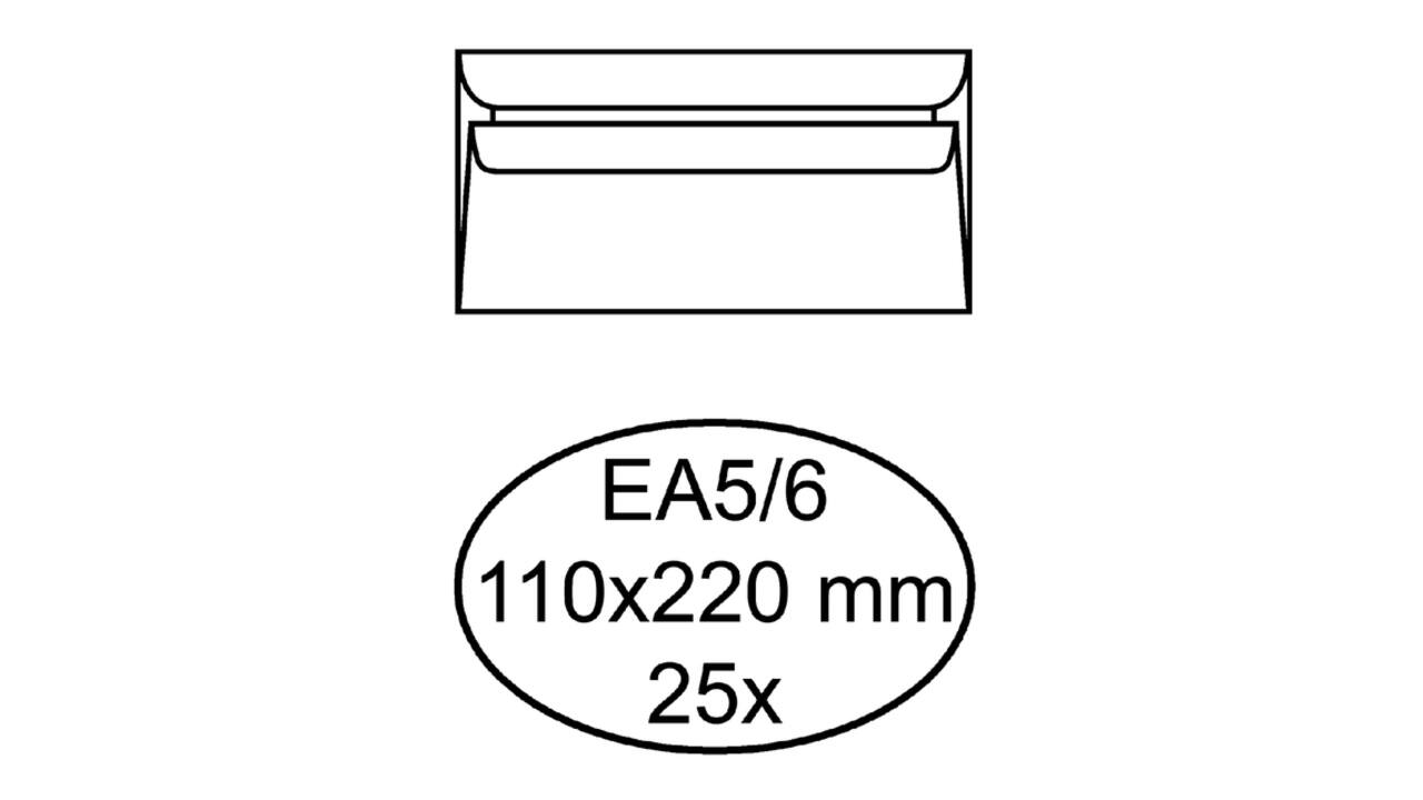 Envelop Quantore bank EA5/6 110x220mm zelfklevend wit 25 stuks