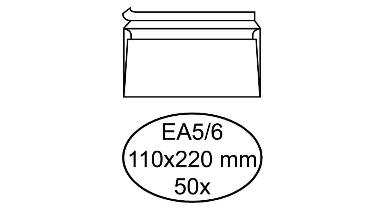Envelop Hermes bank EA5/6 110x220mm zelfklevend wit pak à 50 stuks