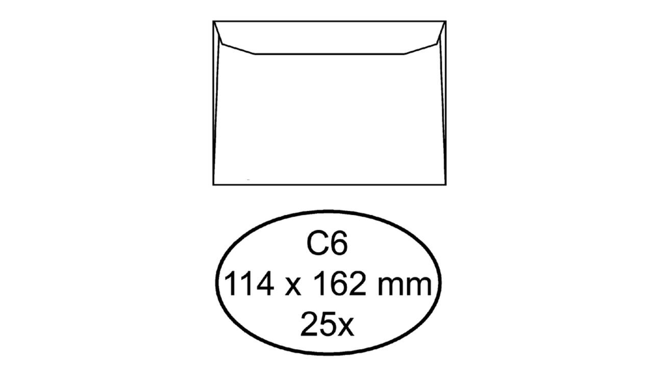 Envelop Quantore bank C6 114x162mm wit 25 stuks