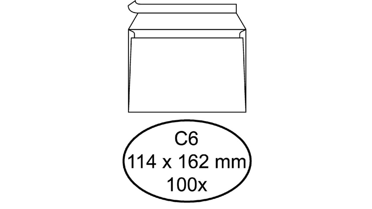Envelop Quantore bank C6 114x162mm zelfklevend wit 100 stuks