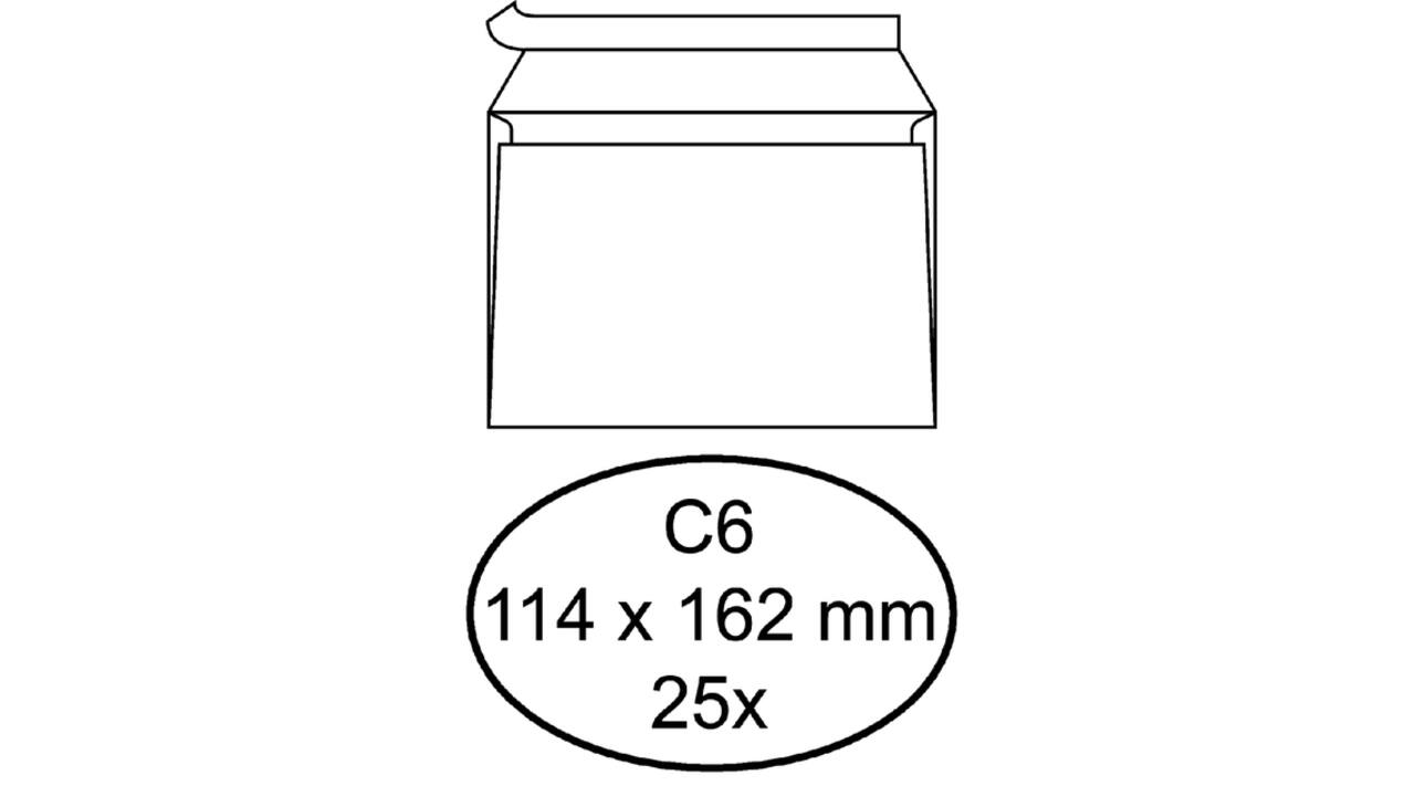Envelop Quantore bank C6 114x162mm zelfklevend wit 25 stuks