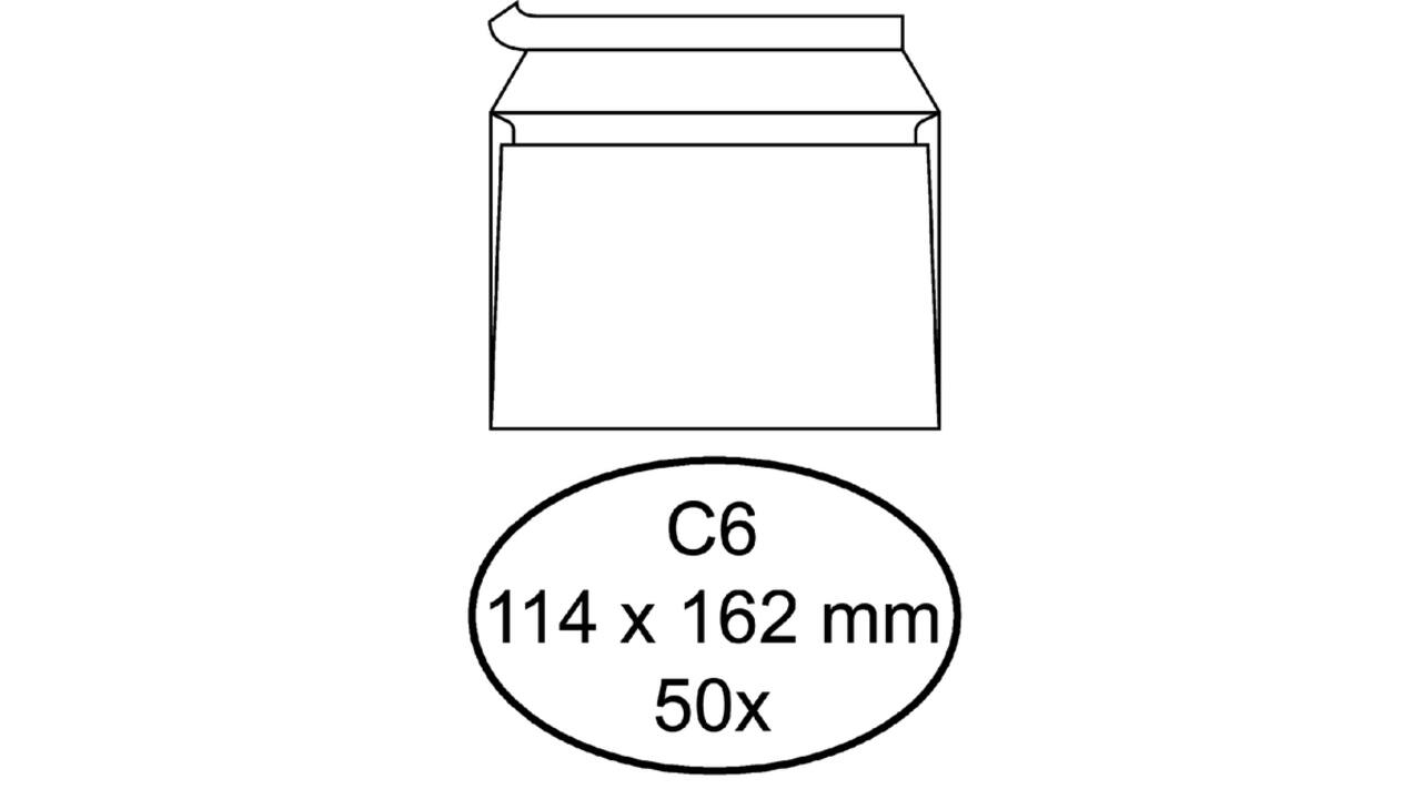 Envelop Quantore bank C6 114x162mm zelfklevend wit 50 stuks