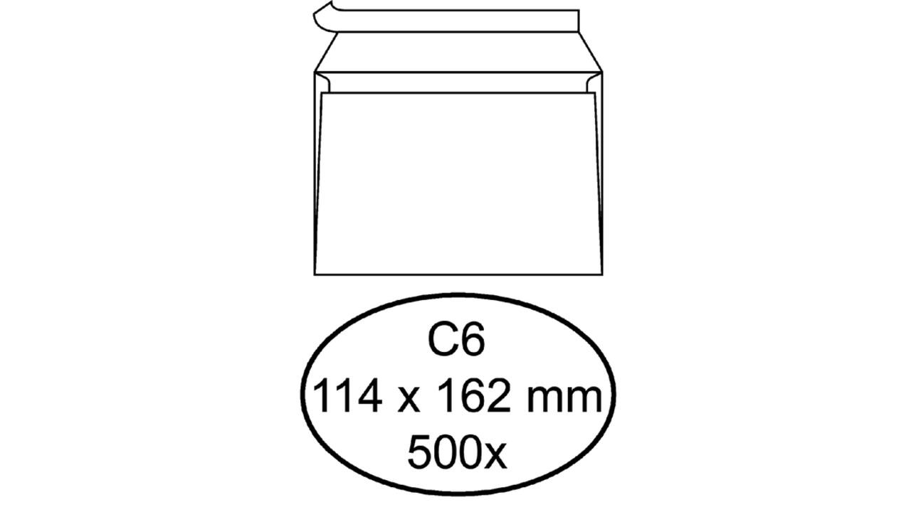 Envelop Quantore bank C6 114x162mm zelfklevend wit 500 stuks