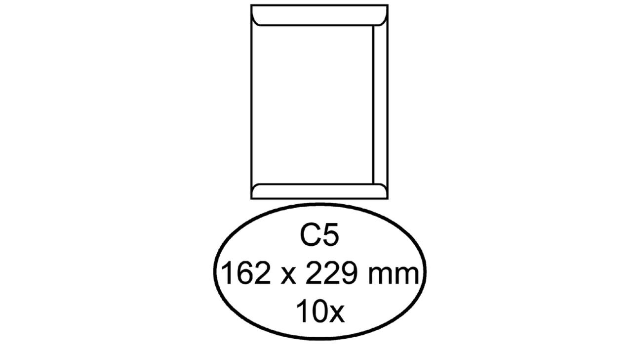 Envelop Hermes akte C5 162x229mm zelfklevend wit pak à 10 stuks