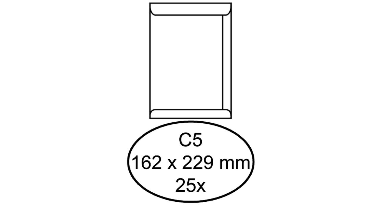 Envelop Hermes akte C5 162x229mm zelfklevend wit pak à 25 stuks