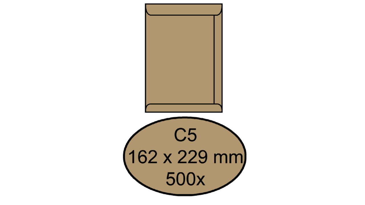 Envelop Quantore akte C5 162x229mm bruinkraft 90g/m² 500 stuks