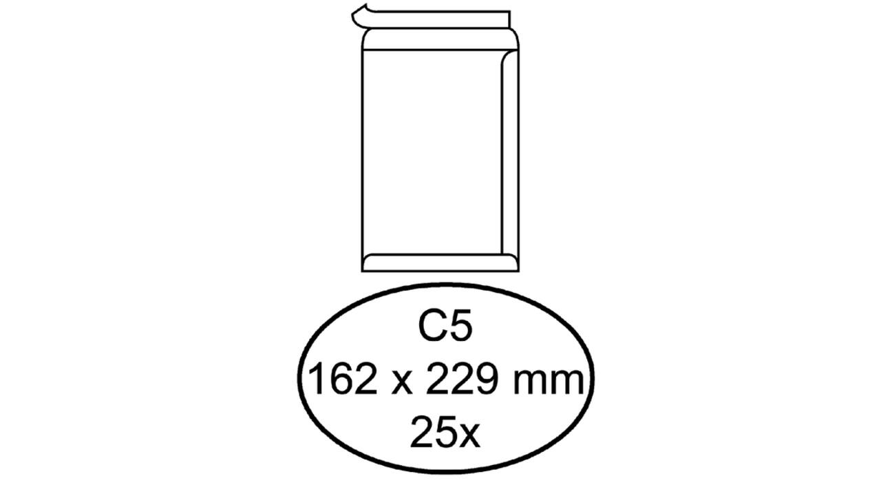 Envelop Quantore akte C5 162x229mm zelfklevend wit 25 stuks