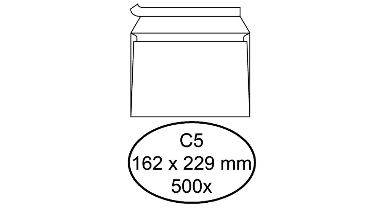Envelop Quantore bank C5 162x229mm zelfklevend wit 500 stuks