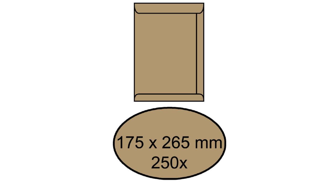Envelop akte IEZZY 175x265mm zelfklevend 90gr bruin 250 stuks