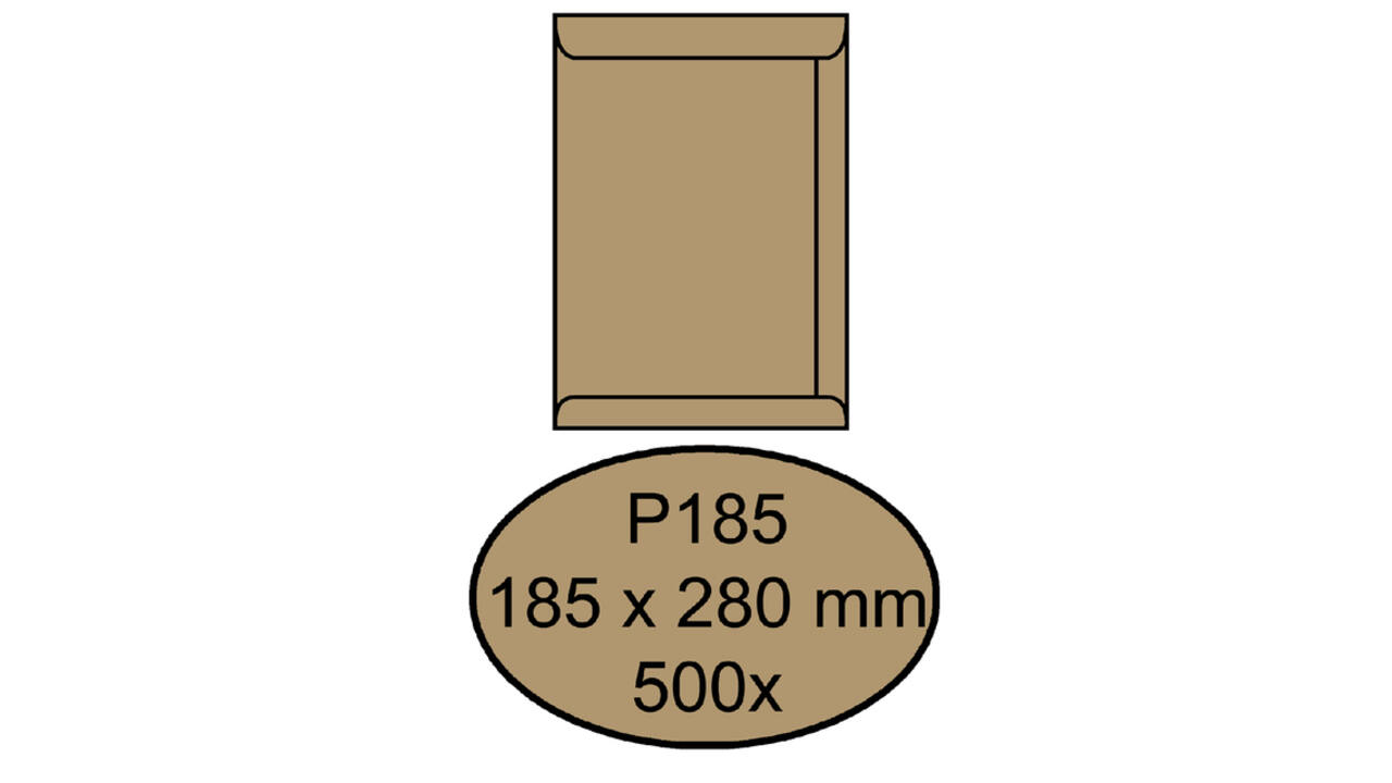 Envelop Quantore akte P185 185x280mm bruinkraft 500 stuks