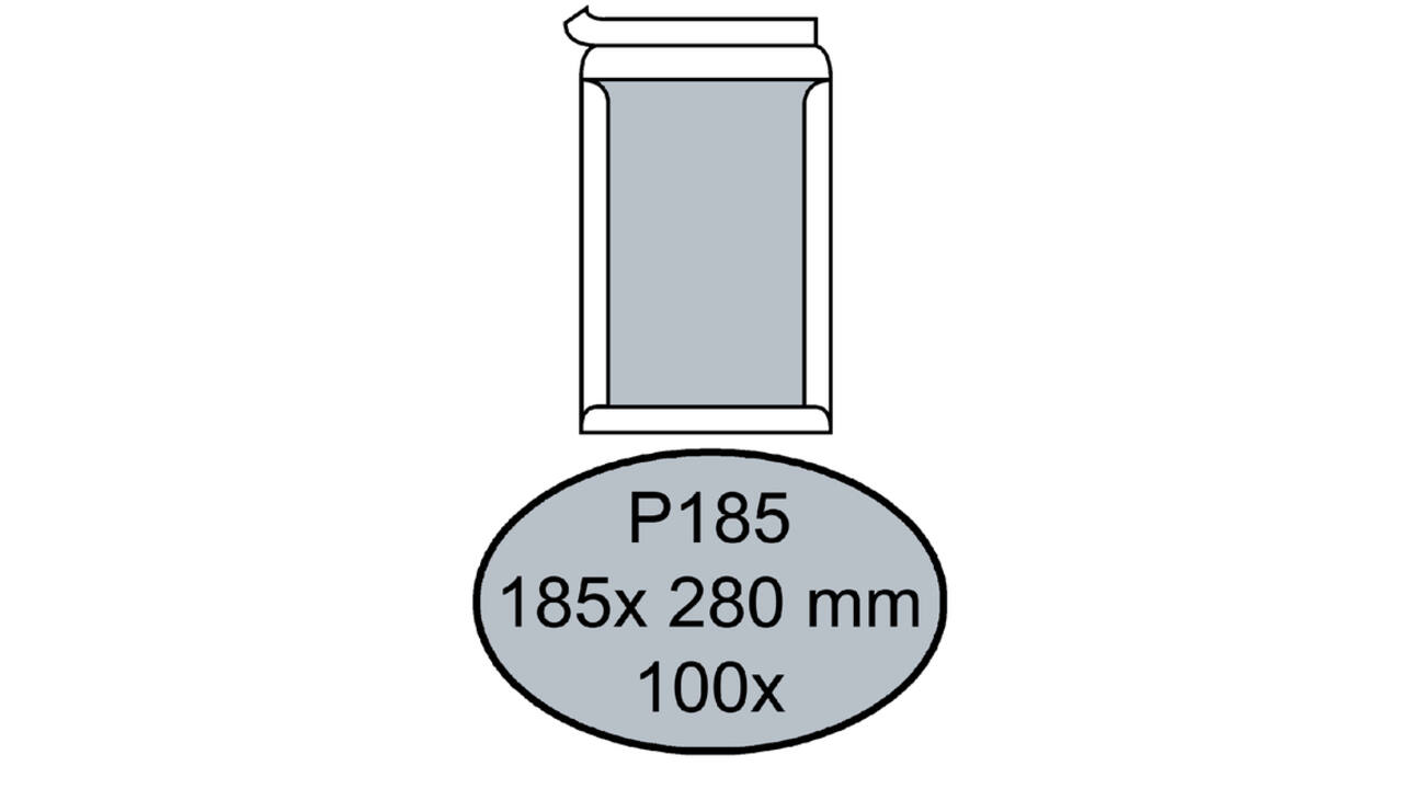 Envelop Quantore bordrug P185 185x280mm zelfklevend wit 100 stuks