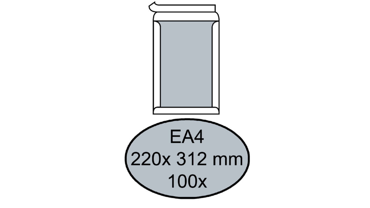 Envelop Quantore bordrug EA4 220x312mm zelfklevend wit 100 stuks
