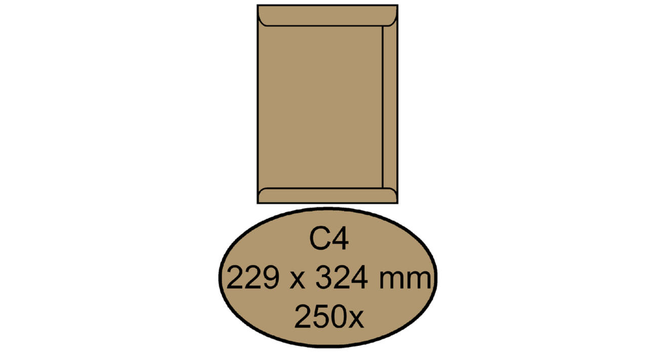 Envelop Quantore akte C4 229x324mm bruinkraft 250 stuks