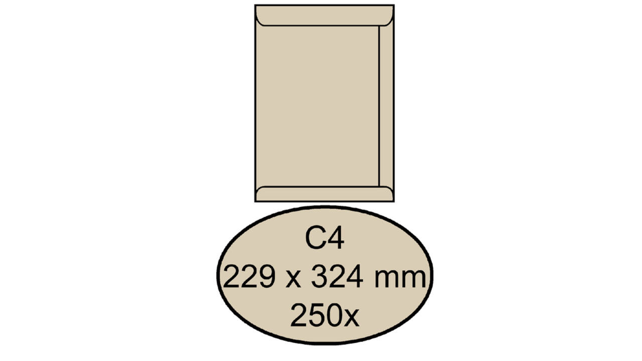 Envelop Quantore akte C4 229x324mm creme kraft 250 stuks