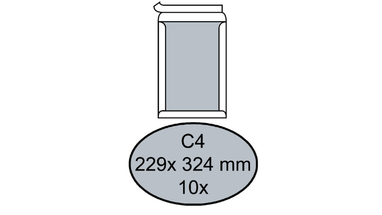 Envelop Quantore bordrug C4 229x324mm zelfklevend wit 10 stuks
