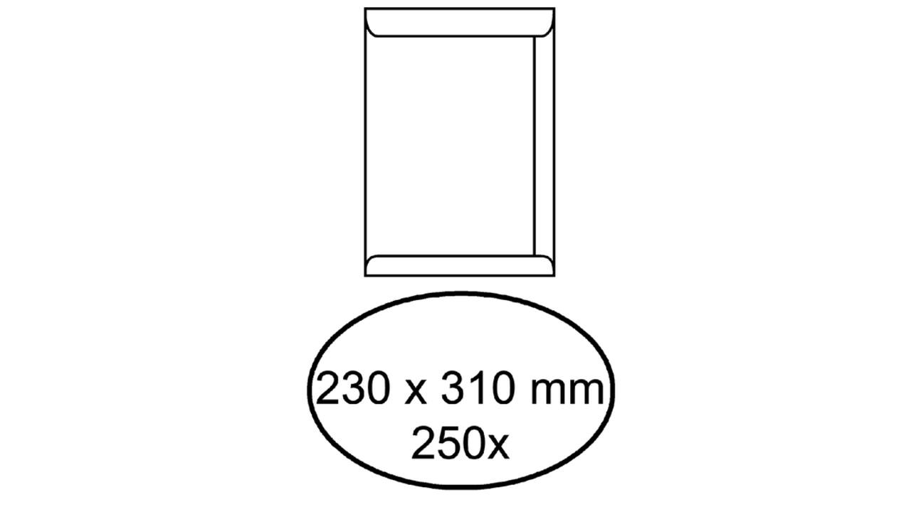 Envelop akte IEZZY 230x310mm zelfklevend 100gr wit 250 stuks