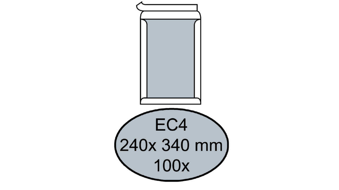 Envelop Quantore bordrug EC4 240x340mm zelfklevend wit 100 stuks