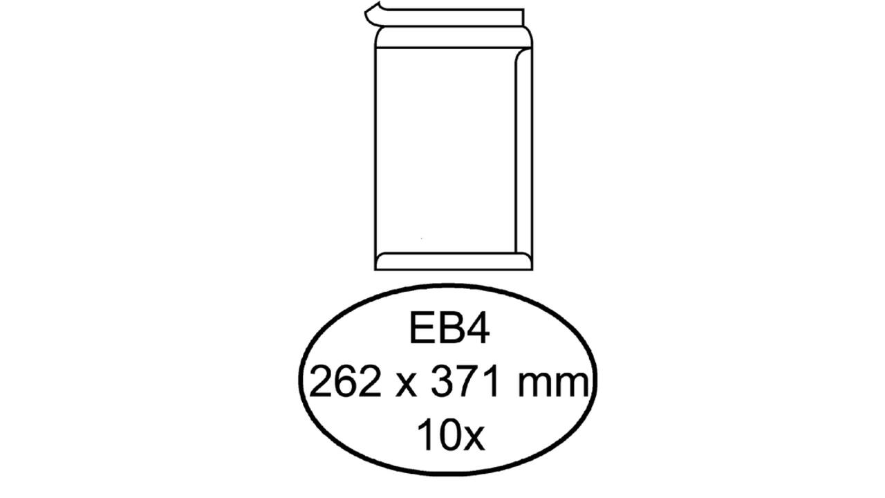 Envelop Hermes akte EB4 262x371mm zelfklevend wit pak à 10 stuks