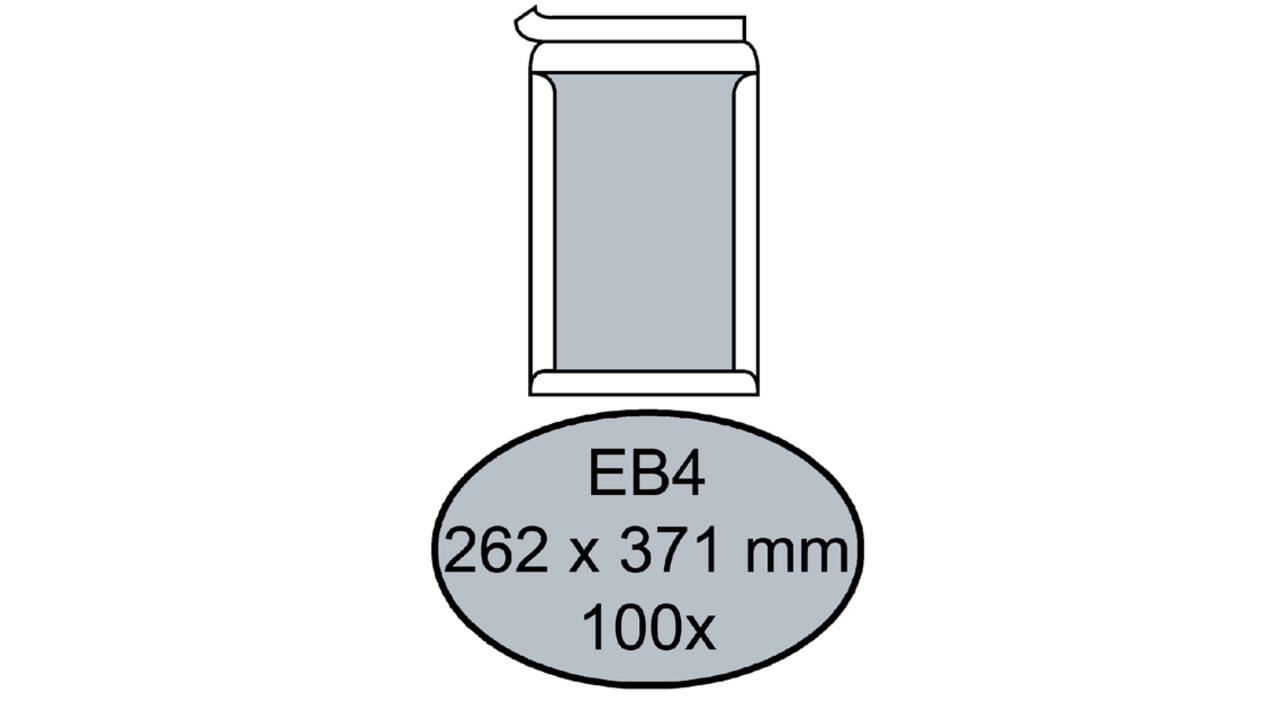Envelop Quantore bordrug EB4 262x371mm zelfklevend wit 100 stuks