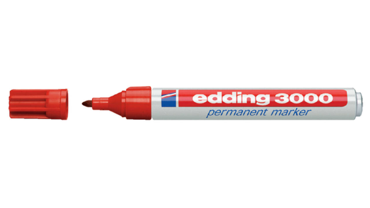 Viltstift edding 3000 rond 1.5-3mm rood blister à 4 stuk