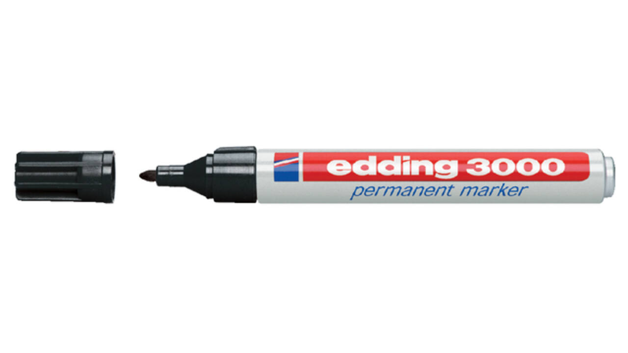 Viltstift edding 3000 rond 1.5-3mm zwart blister à 4 stuks