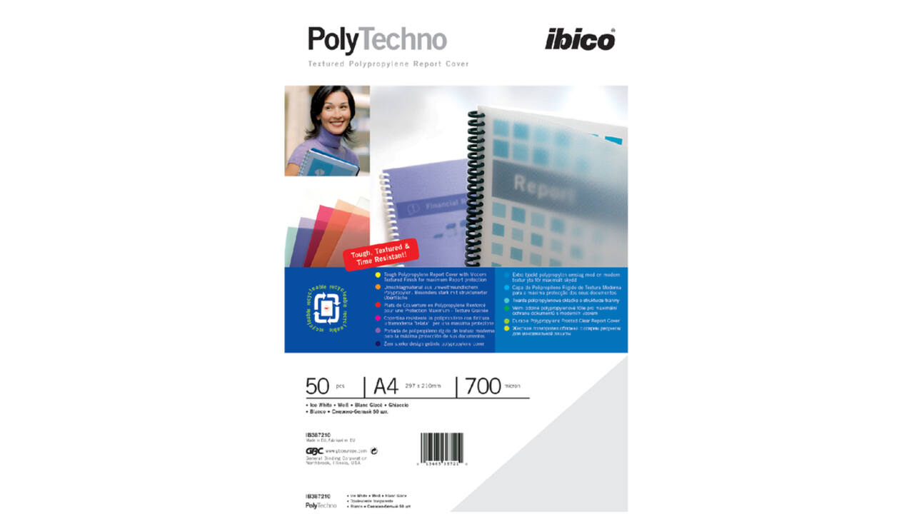 Voorblad GBC A4 PolyTechno 700micron ice wit 50 stuks