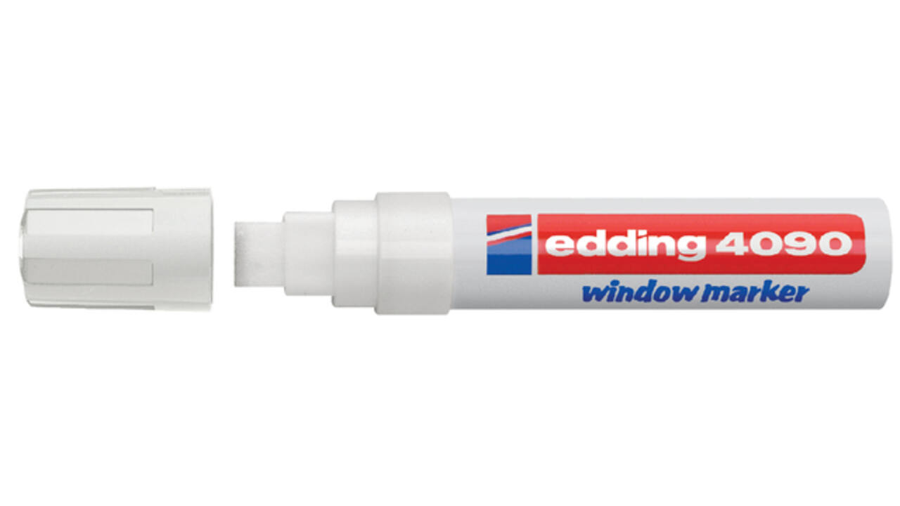 Krijtstift edding 4090 window schuin 4-15mm wit bister à 1 stuk