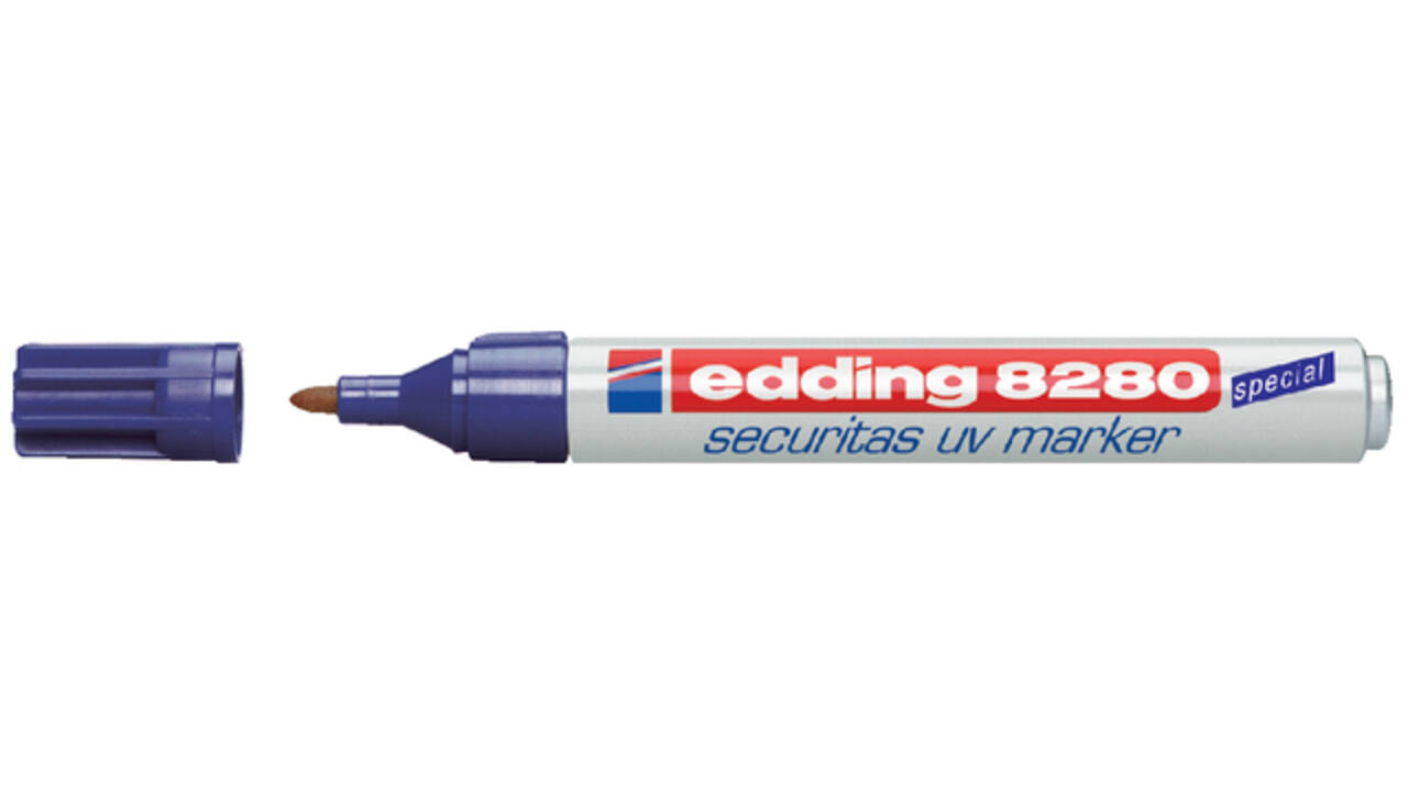 Viltstift edding 8280 onzichtbaar rond 1.5-3mm UV blister à 1 stuk