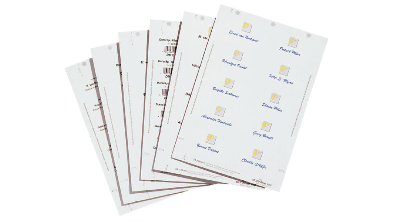 Badgekaart Durable 1455 bedrukbaar 54x90mm 200 stuks