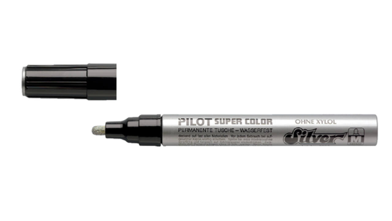 Viltstift PILOT Super Color lakmarker medium zilver