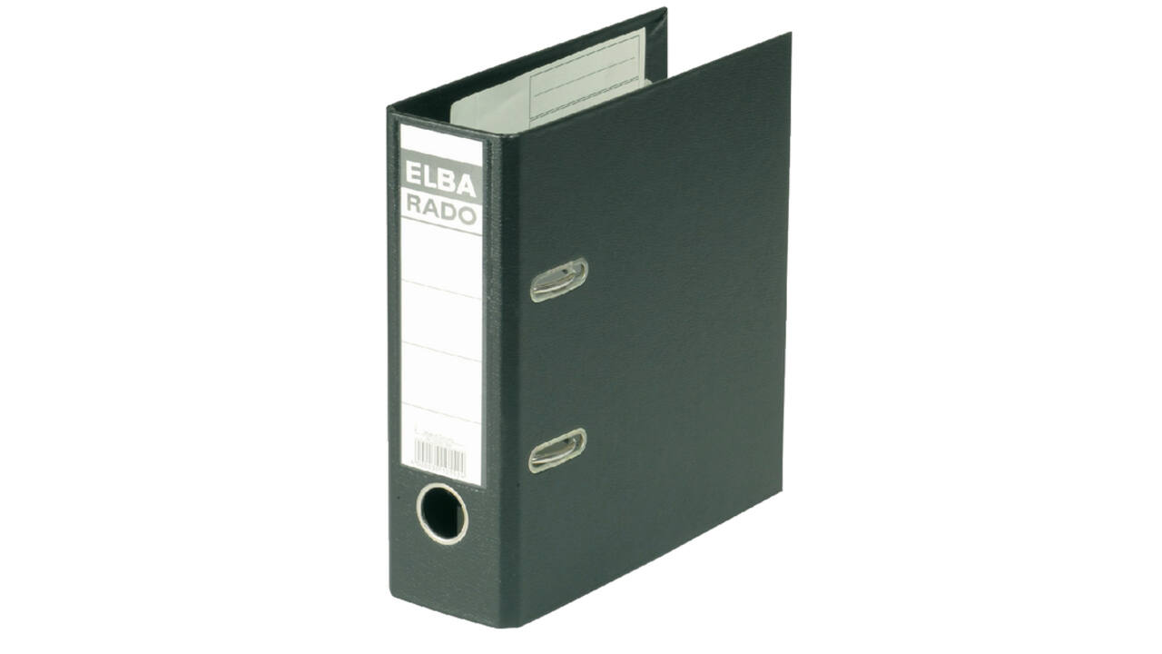Ordner Elba Rado Plast A5 staand 75mm pvc zwart