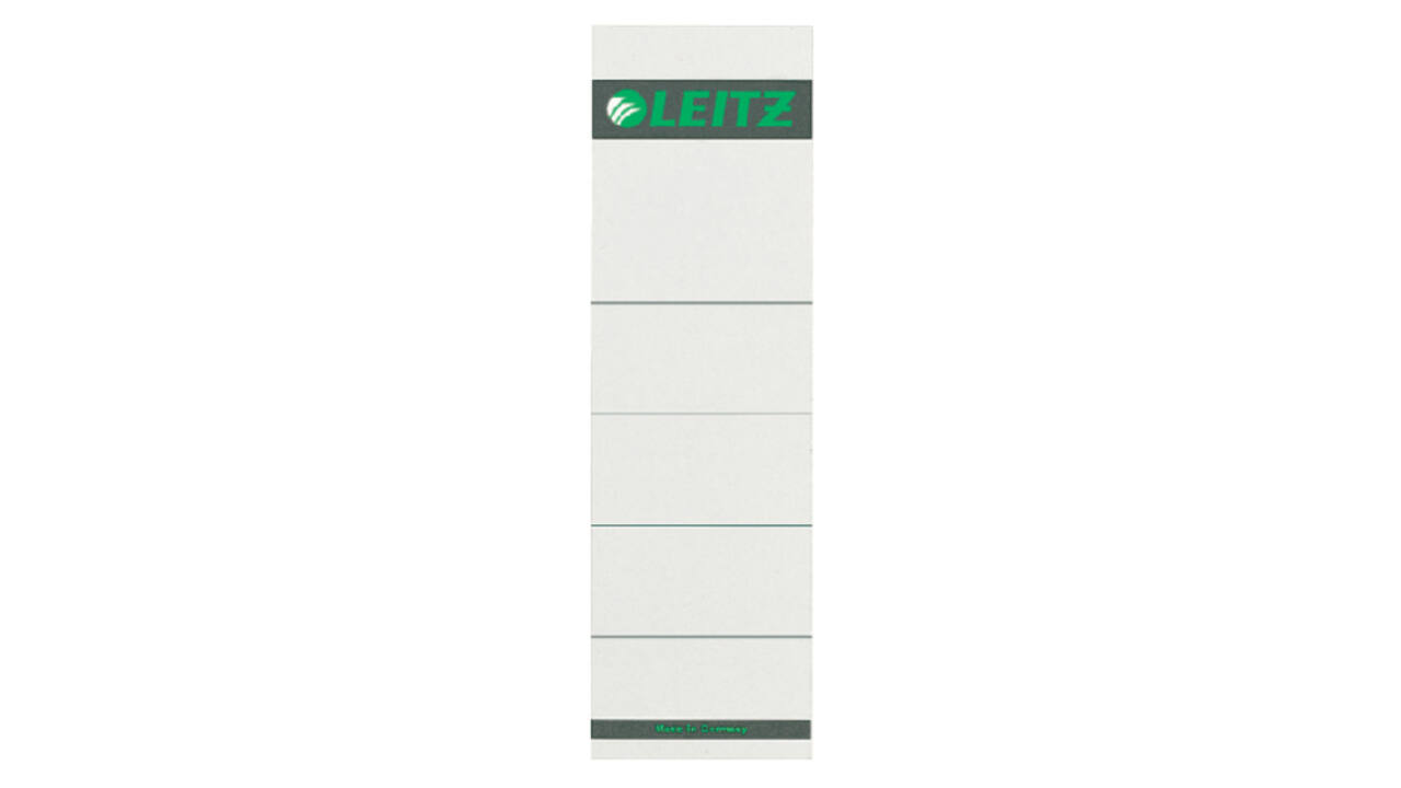 Rug-insteekkaart Leitz breed 57x191mm karton grijs 10 stuks