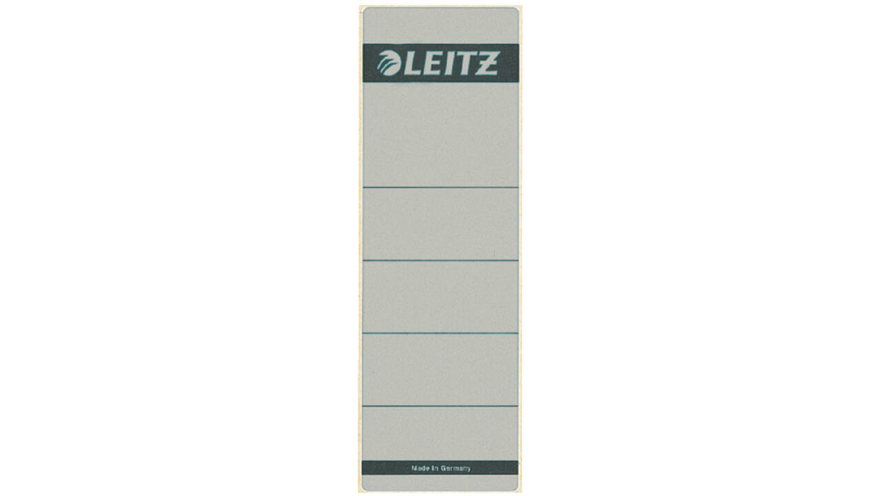 Rugetiket Leitz breed/kort 62x192mm zelfklevend grijs 10 stuks