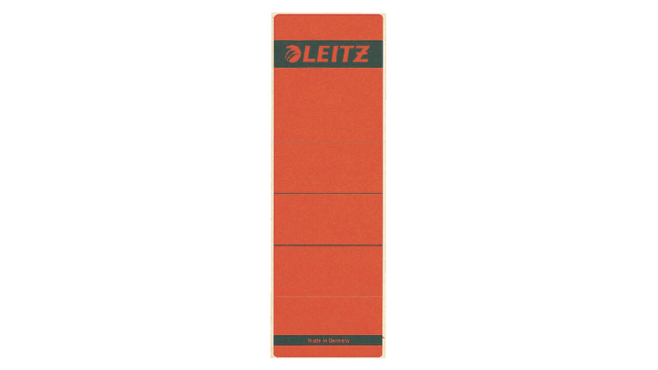 Rugetiket Leitz breed/kort 62x192mm zelfklevend rood 10 stuks