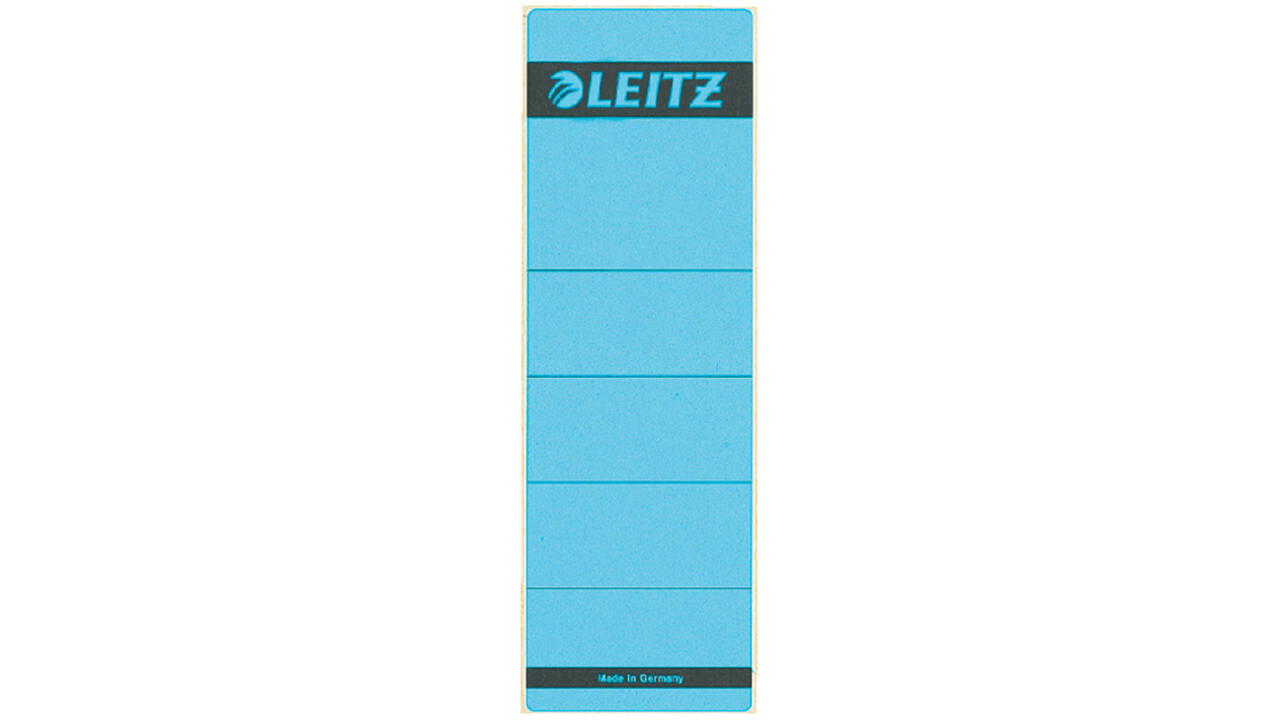 Rugetiket Leitz breed/kort 62x192mm zelfklevend blauw 10 stuks