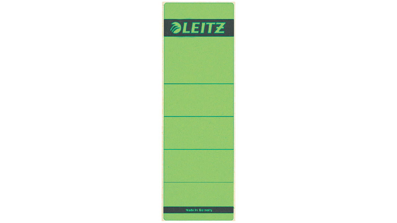 Rugetiket Leitz breed/kort 62x192mm zelfklevend groen 10 stuks