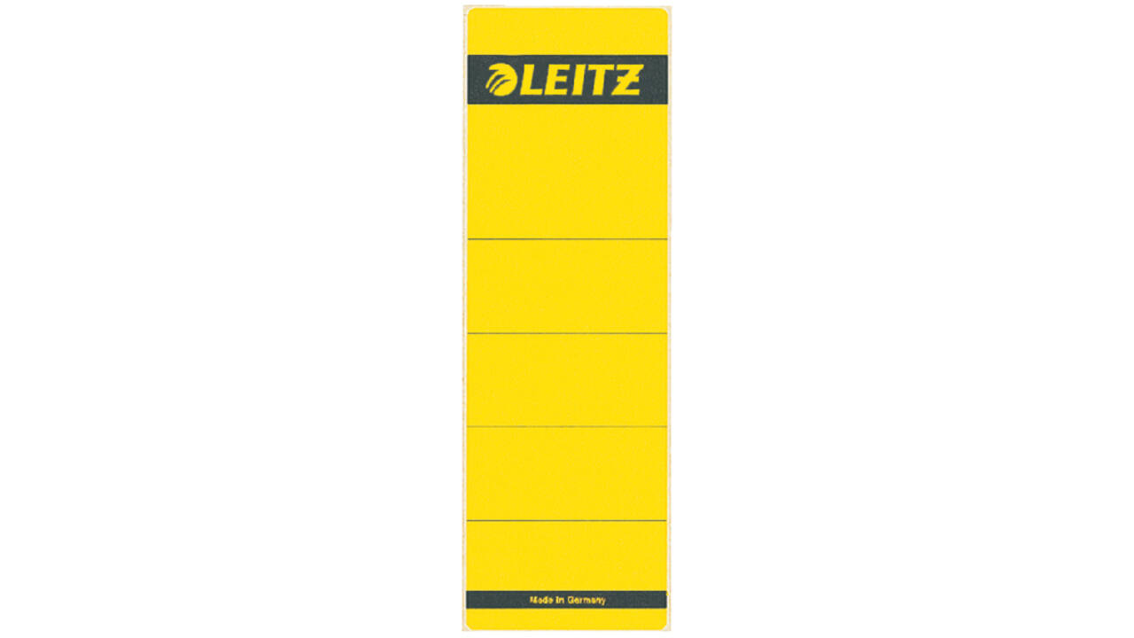 Rugetiket Leitz breed/kort 62x192mm zelfklevend geel 10 stuks